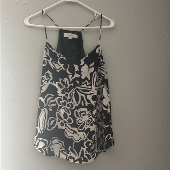 LOFT Black and White Asymmetrical Backless Camisole 115 - Picture 1 of 9